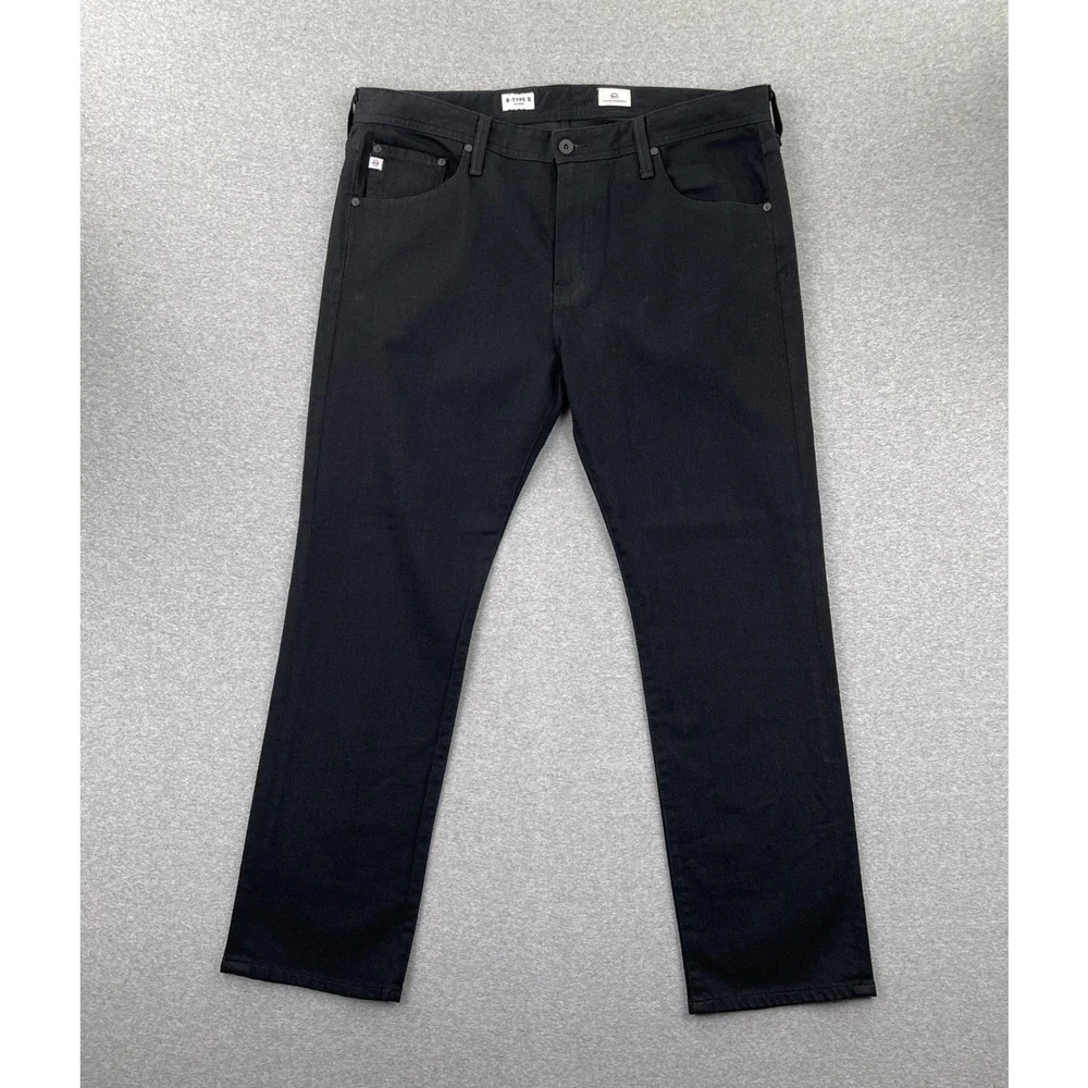 AG Adriano Goldschmied Jeans Mens 37x29 Deep Black Straight B-Type II Denim